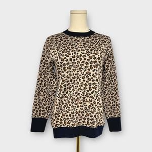 Peter Millar 100% Merino Wool Leopard Print Crewneck Sweater
